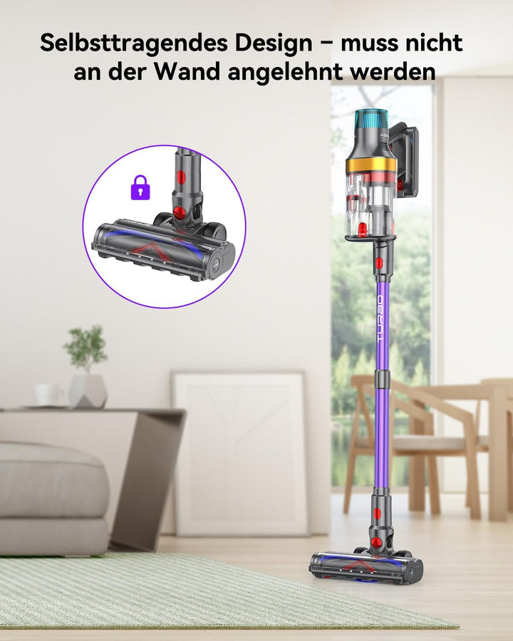 aonus A9 Max Akku Staubsauger 48Kpa 600W, Staubsauger Kabellos Freistehend mit Touchscreen, Bis zu 7