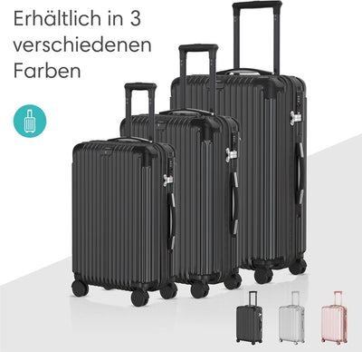 Voyagoux Koffer handgepäck - 72L, Rollkoffer mittelgross, Hartschalenkoffer, TSA-Schloss, ABS, 4X 36