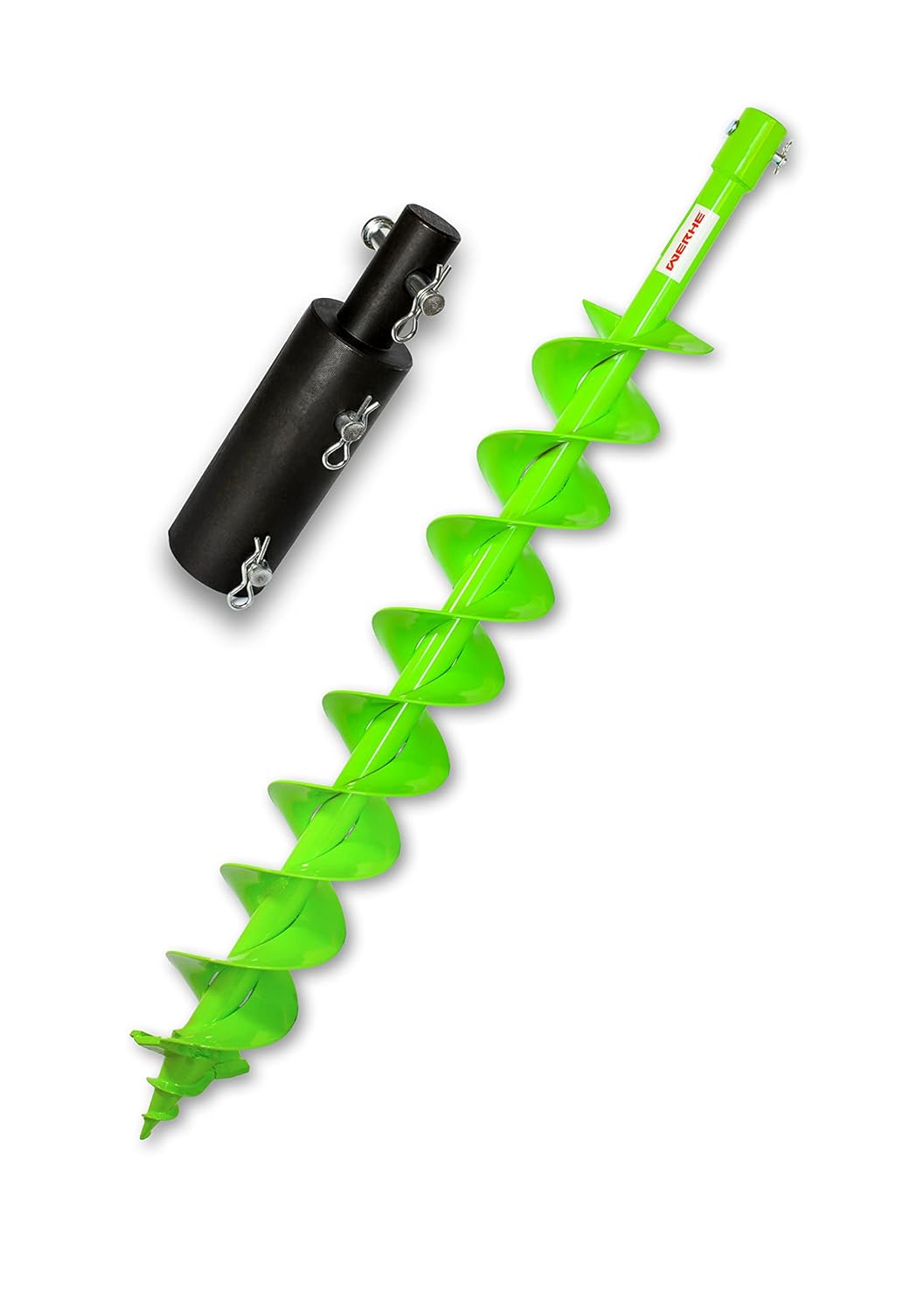 WERHE Profi Bohrer für Erdbohrer 80mm Doppel-Welle Florbohrer Brunnenbohrer robuste Bohrspitze geeig