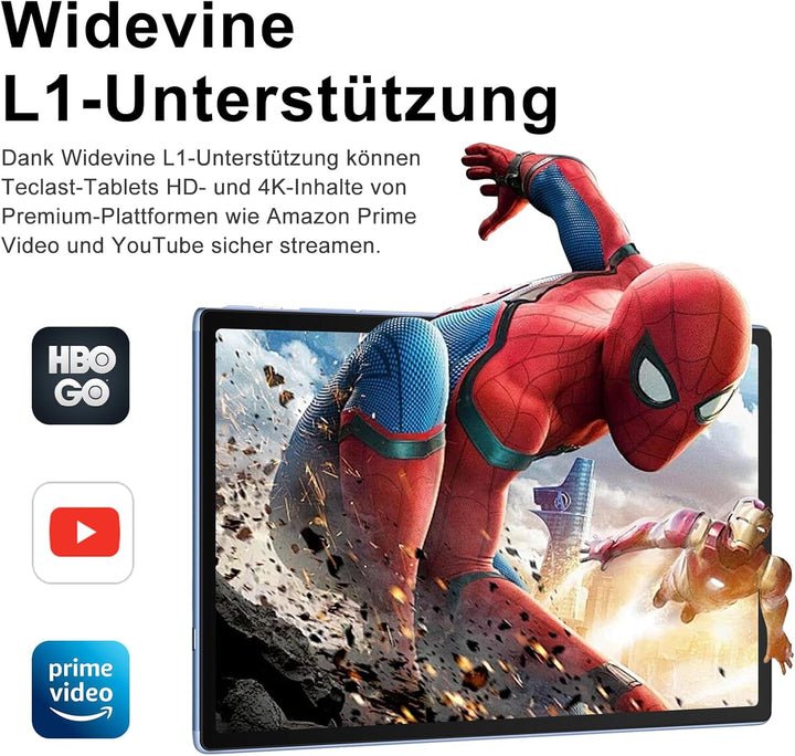Tablet 10.1 Zoll Android 15 Tablet 【30 GB RAM + 128 GB ROM+2TB】【Gemini AI】, Widevine L1, Octa Core,