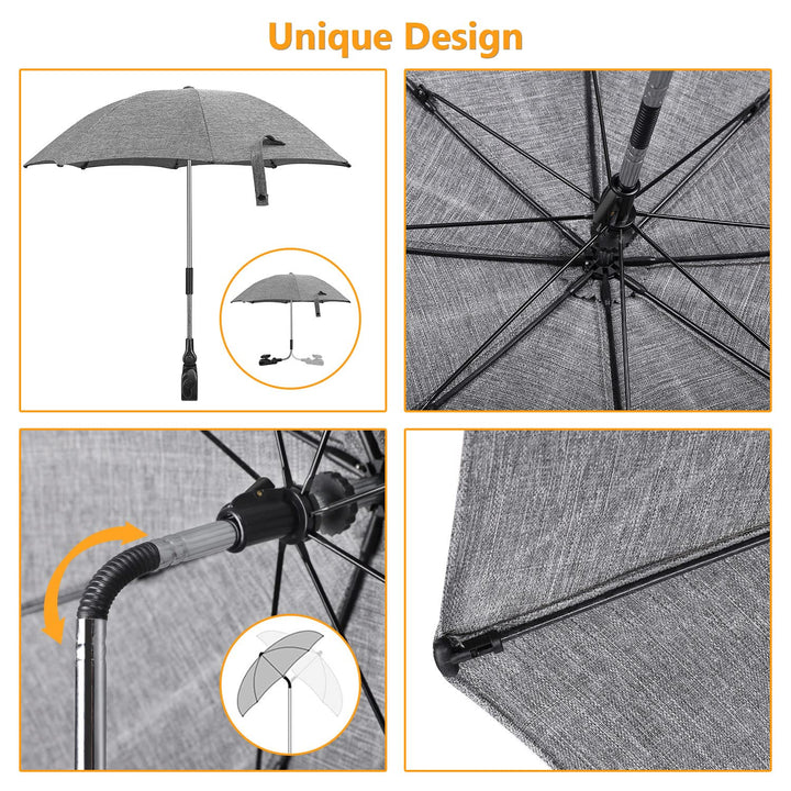 Winload Universal Sonnenschirm kinderwagen, UV Schutz 50+ Sonnenschutz für buggy, kinderwagen regens