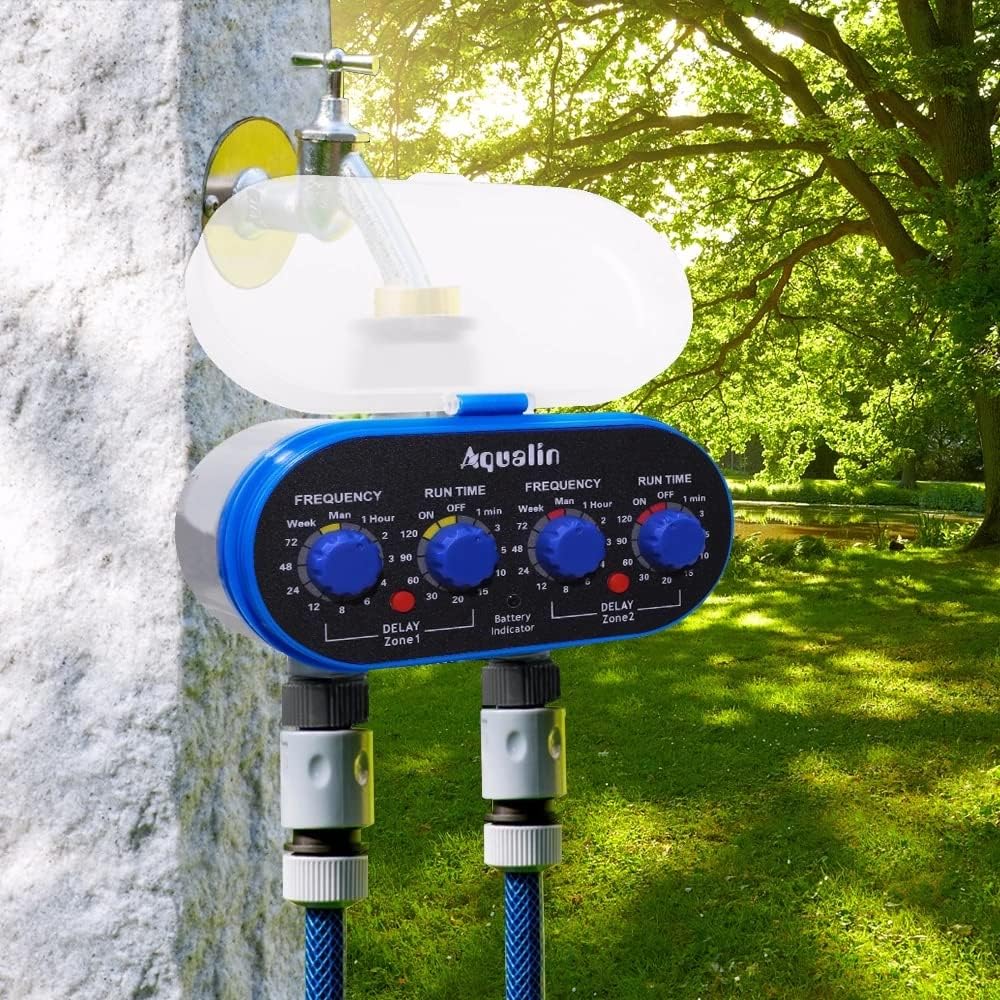 Aqualin Gartenbewässerungscomputer mit Zwei Ausgängen Bewässerungstimer Bewässerungstimer 21032A-Reg