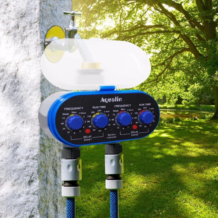 Aqualin Gartenbewässerungscomputer mit Zwei Ausgängen Bewässerungstimer Bewässerungstimer 21032A-Reg