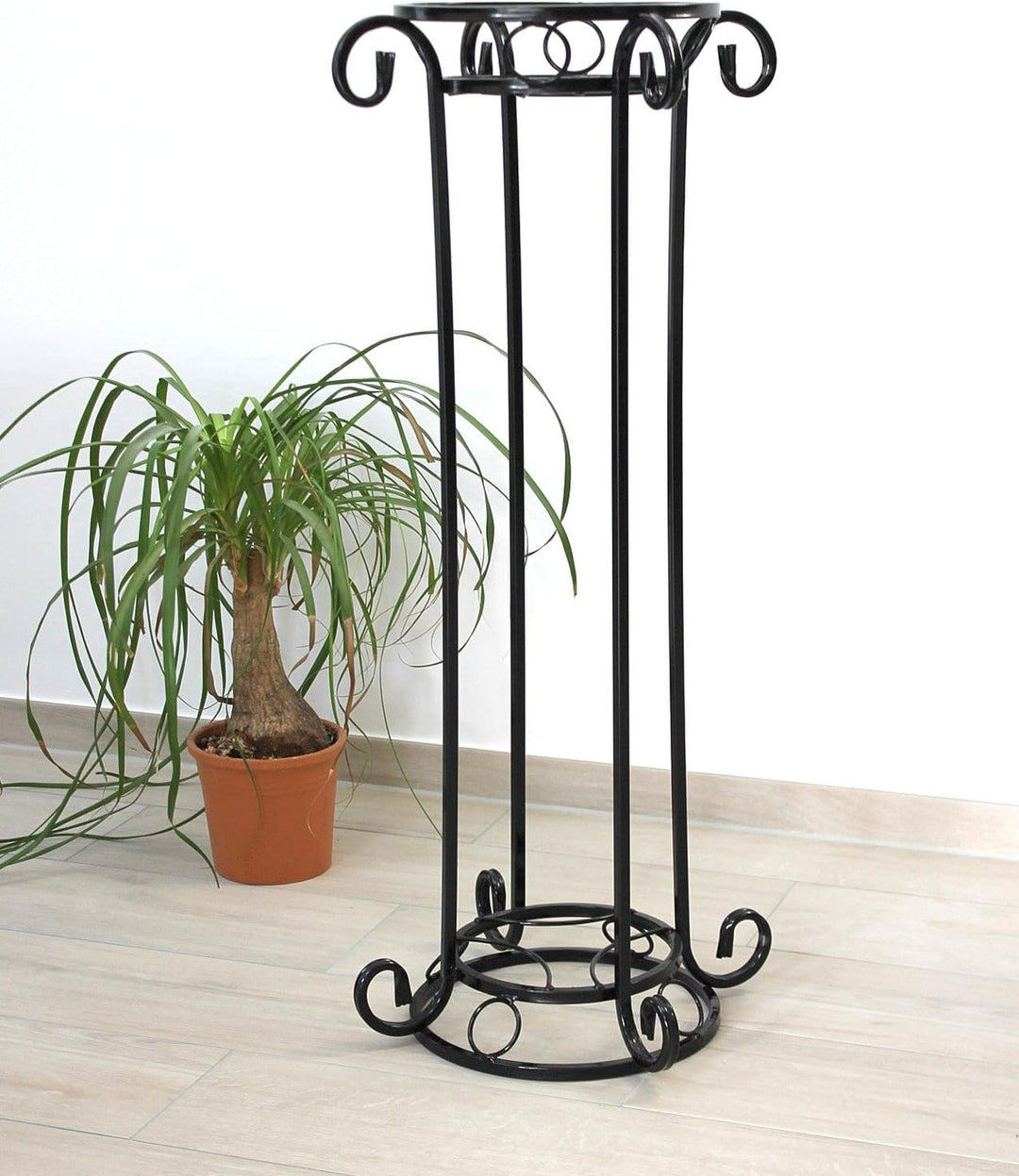 DanDiBo Blumensäule Metall Schwarz 97 cm Blumenständer KW042 Blumenhocker Pflanzenständer Pflanzensä