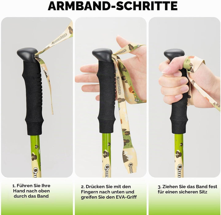 Wanderstöcke Kinder, 51–100 cm verstellbar Trekkingstöcke, 6061 Aluminium Ultraleichte Walking Stöck