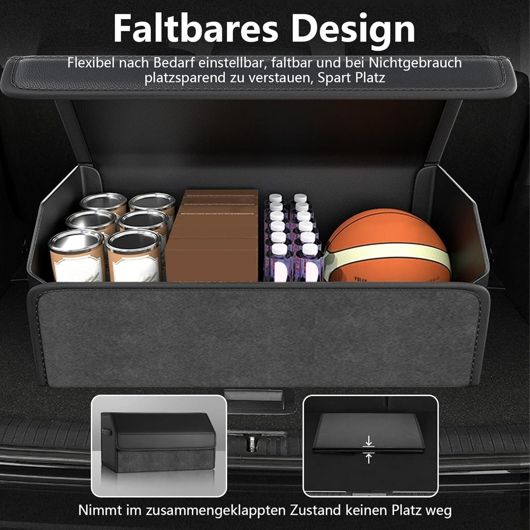 Polegas Auto Kofferraum Organizer, Faltbare Leder Kofferraumtasche, Grösse Aufbewahrungsbox Auto mit