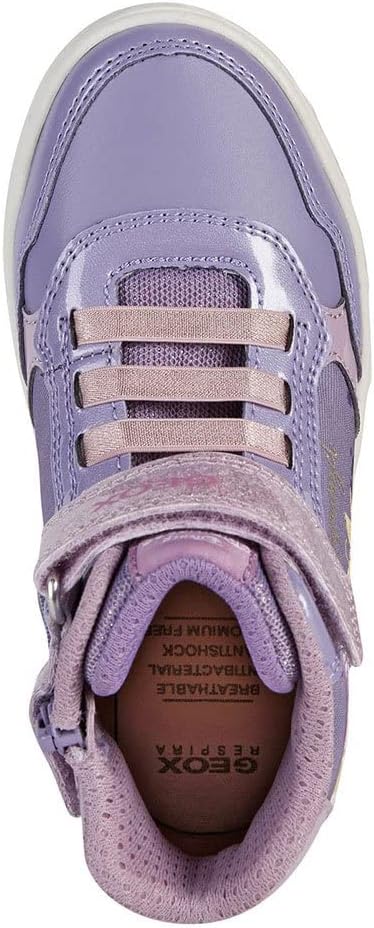 Geox Mädchen J Skylin Girl G Sneaker 35 EU Lilac Yellow, 35 EU Lilac Yellow