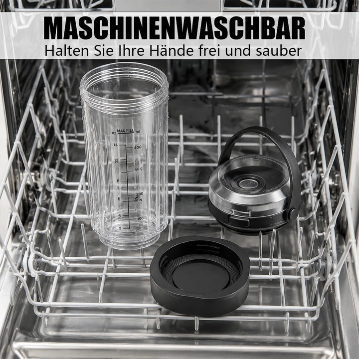 530ml Ersatzbecher kompatibel mit Ninja Mixer Tragbarer Mixer, Mixgefäss mit auslaufsicherem Deckel
