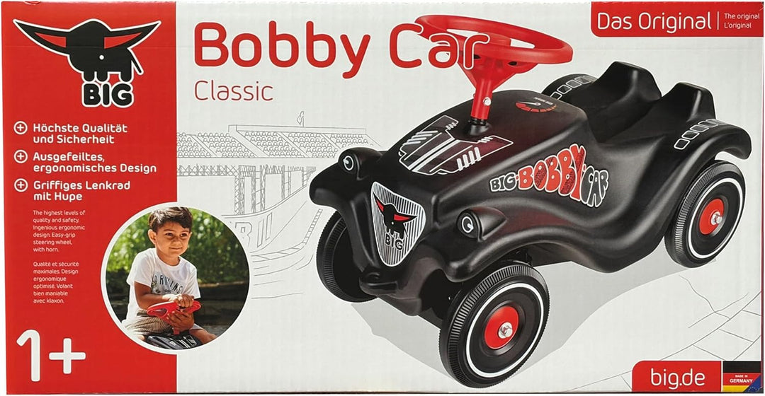 Big Bobby Car Classic GT - Rutschauto mit Racing-Design, Sicherheitslenkrad mit Hupe, ergonomischer