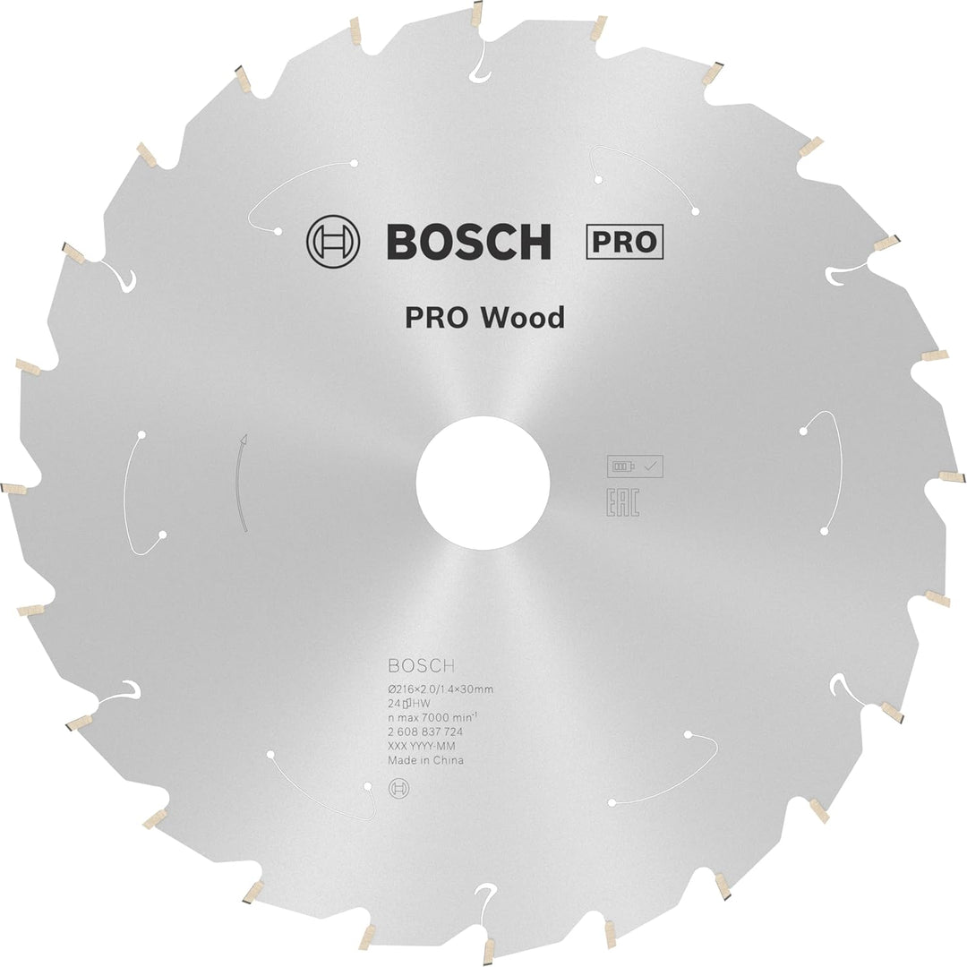 Bosch Accessories 1x Kreissägeblatt Standard for Wood (Holz, Sägeblatt Ø 216 x 30 x 1,7 mm, 24 Zähne