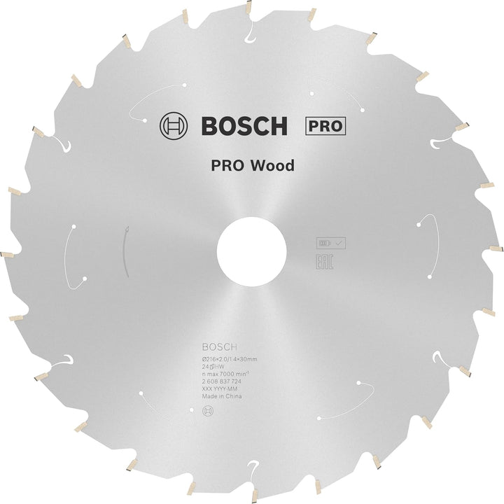 Bosch Accessories 1x Kreissägeblatt Standard for Wood (Holz, Sägeblatt Ø 216 x 30 x 1,7 mm, 24 Zähne