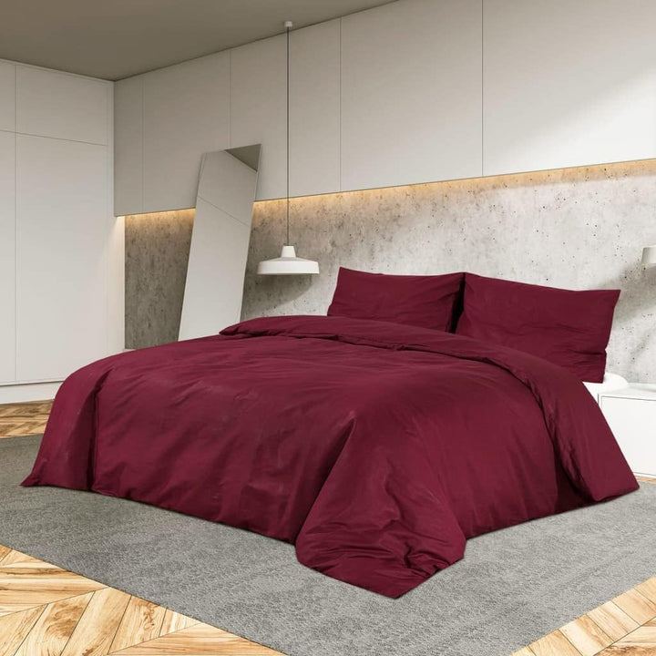homiuse Bettwäsche-Set Bordeauxrot 220x240 cm Baumwolle Bettwäsche Winter Kuschel Bettwäsche Baumwol