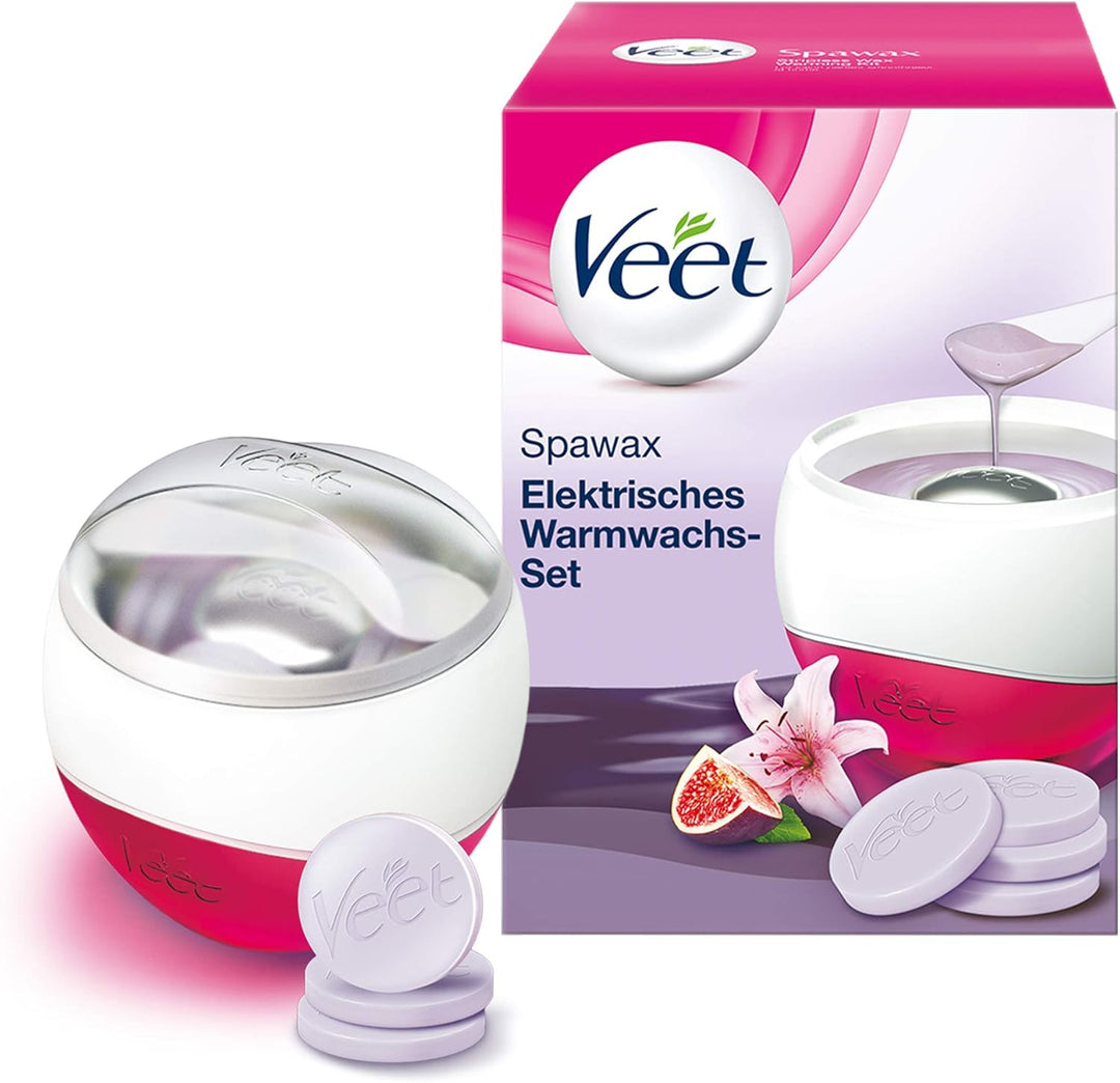 Veet Spawax elektrisches Warmwachs Set - Langanhaltende Haarentfernung mit Warmwachs - 1x Warmwachs-