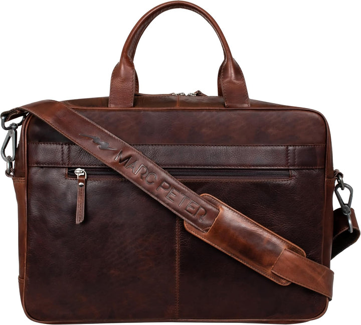 Marc Peter Laptoptasche Los Angeles I Leder Umhängetasche für 15.6 zoll Laptop I Aktentasche für Not