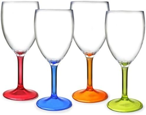 Flamefield Unisex Party Acryl-Weingläser (4 Stück) Sortiert