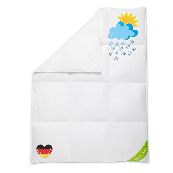 Koru Kids® Kinder Daunendecke 100x135 cm – 90% Daunen / 10% Federn – Ganzjahres Kinderbettdecke – al