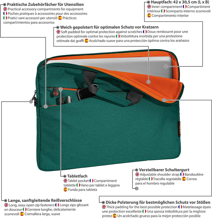 PEDEA Laptoptasche Fashion Notebook-Tasche Umhängetasche mit Schultergurt inkl. Notebookschloss 17,3