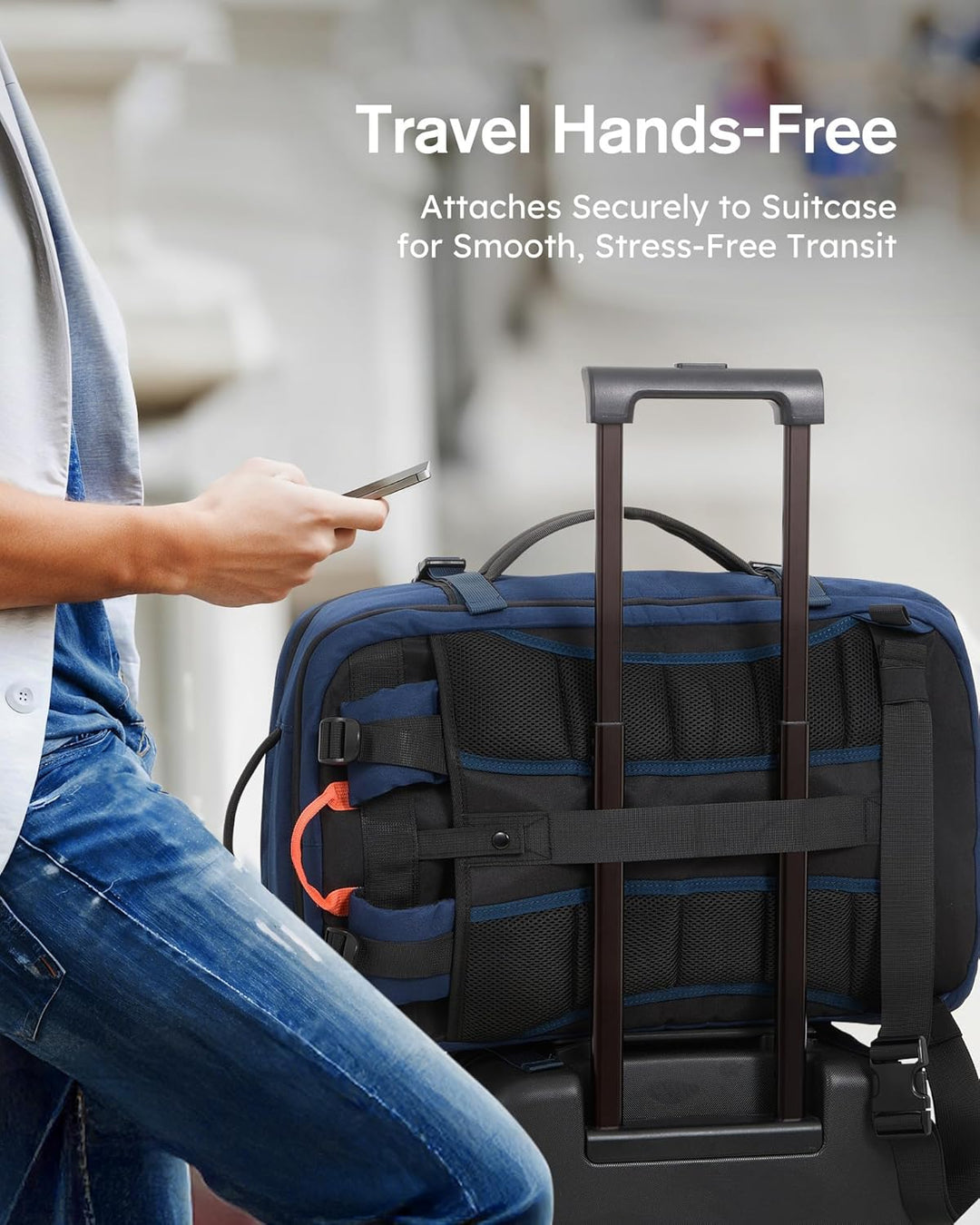 Tolaccea Handgepäck Rucksack, TSA-Freundlich Reiserucksack, Laptop Rucksack für 17.3 Zoll, Erweiterb