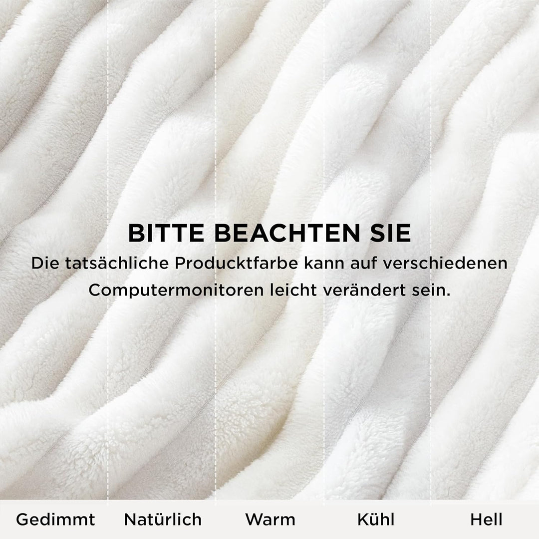 BEDSURE Kuscheldecke Flauschig - Wolldecke & Fleecedecke, Sofadecke, Weiche Warme Grobe Korddecke Ge