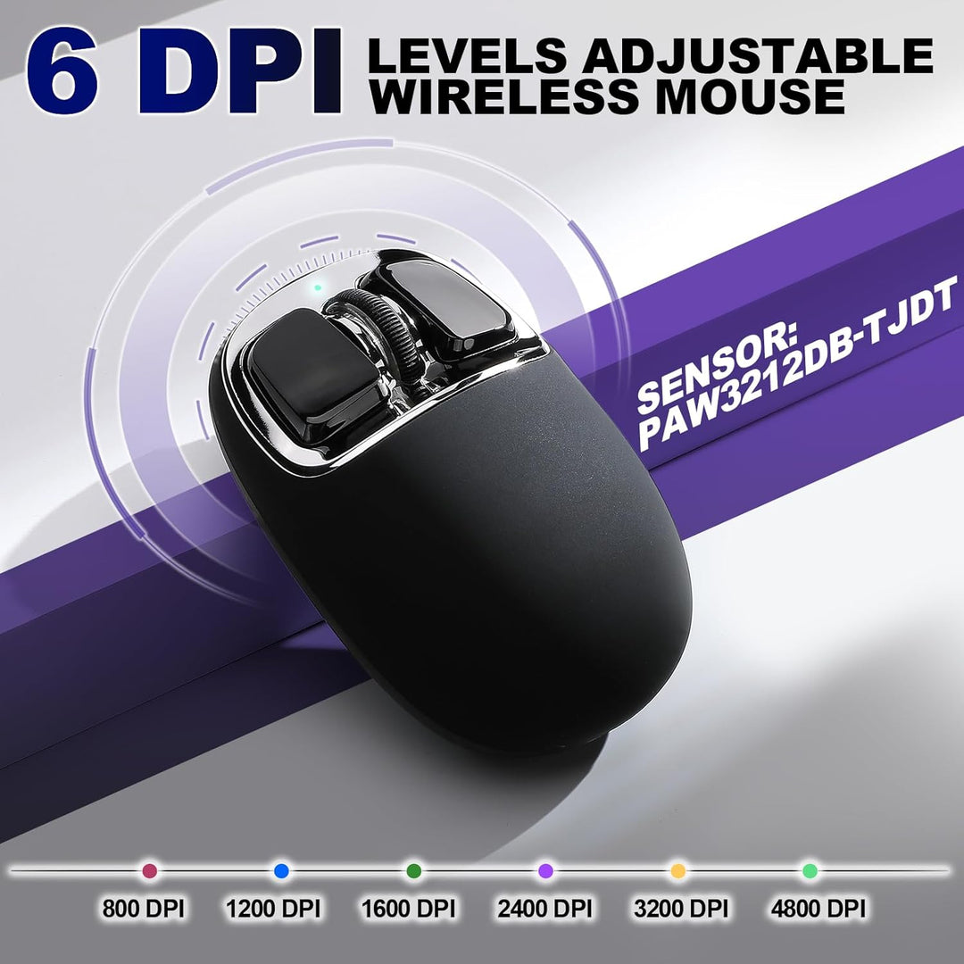 YUNZII C1 Silikon-Funkmaus,Tri-Mode 2,4 GHz/USB-C/Bluetooth Maus, 4800 DPI Optisches Abtastung, 6 Ve