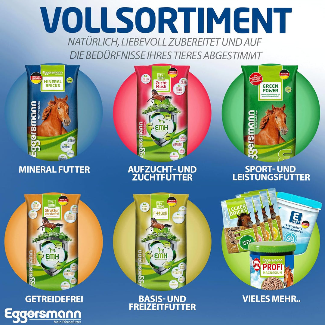 Eggersmann Mein Pferdefutter - Lecker Bricks Kräuter 25 kg - Leckerlies für Pferde und Ponies zur Be