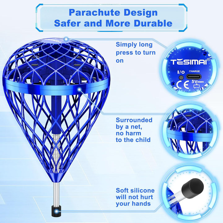 Alyssa Flying Orb Ball Fallschirm Spielzeug, 360 ° Rotating Magic Hover Spinner, Schwebender Ball Co
