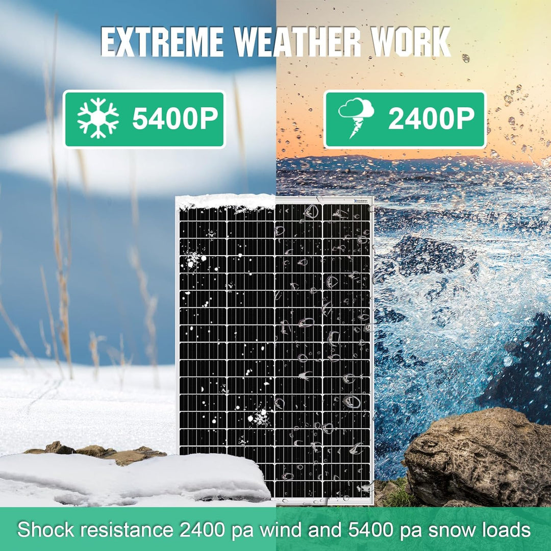 ECO-WORTHY Monokristallines Solarpanel Solarzelle kit 170W enthält 12V Solarmodul + 30 A Solarladere