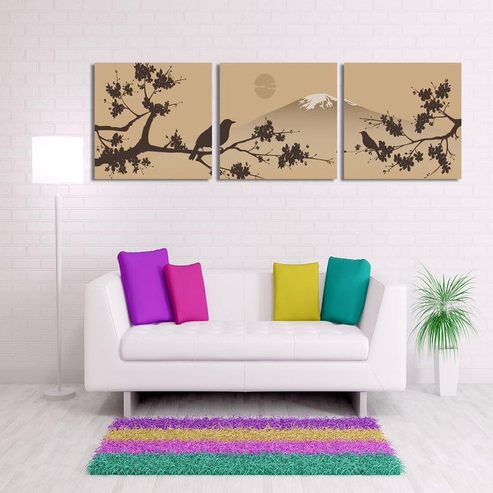 Feeby. Leinwandbild, Bilder, Wand Bild - 3 Teile - Panoramabild, Wandbilder, Kunstdruck 120x40 cm, B