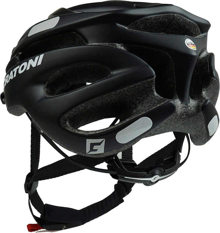 Cratoni Fahrradhelm Pacer, Black matt - Reflektor, Gr. L-XL (58-62 cm)