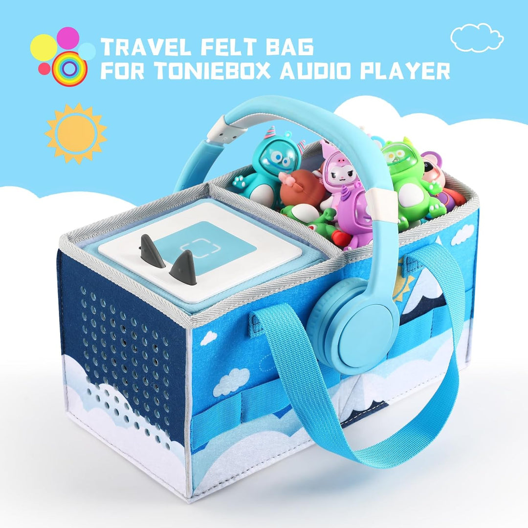 Tragetasche für Toniebox Starter Set und Tonies Figur, Schutzhüllen-Organizer mit viel Platz für Ton