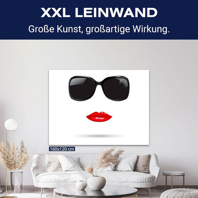 wandmotiv24 Leinwandbild 260 g/m² - Kunstdruck auf Leinwand - Wandkunst - Wandbild mit Frauen Lippen