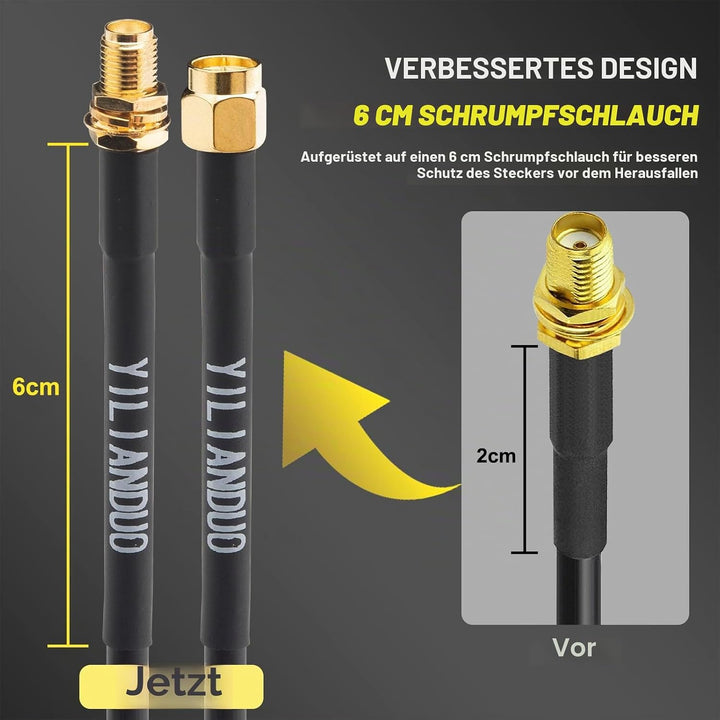 SMA WiFi Antennenkabel RG58 5M SMA Buchse auf Stecker Verlustarmes 50 Ohm Koaxkabel WLAN Verlängerun