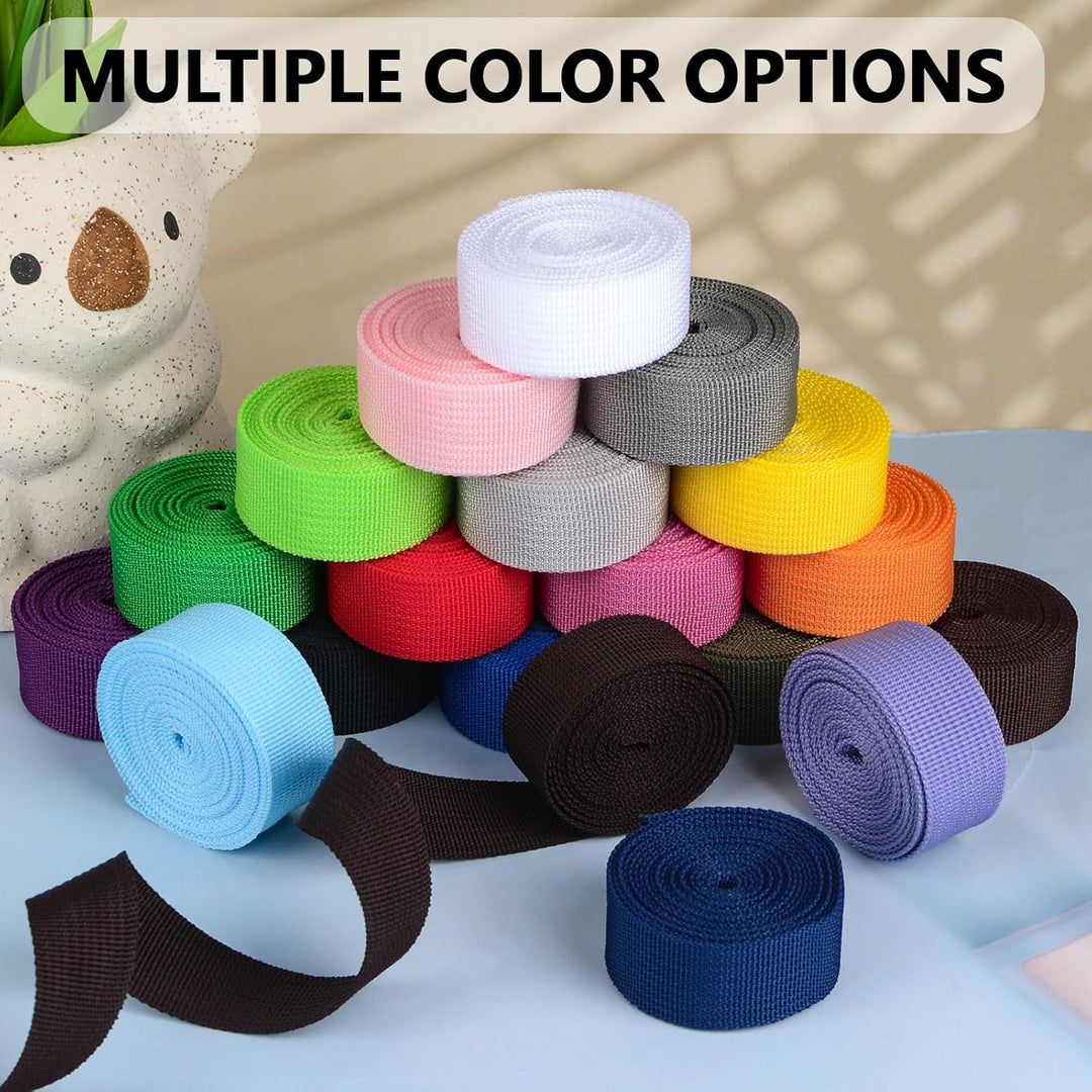 WANDIC Polypropylen-Gurtband, 19 Rollen, 2,18 Yards breiter Gurtband, Gurtband, Stoffgurt für DIY-He