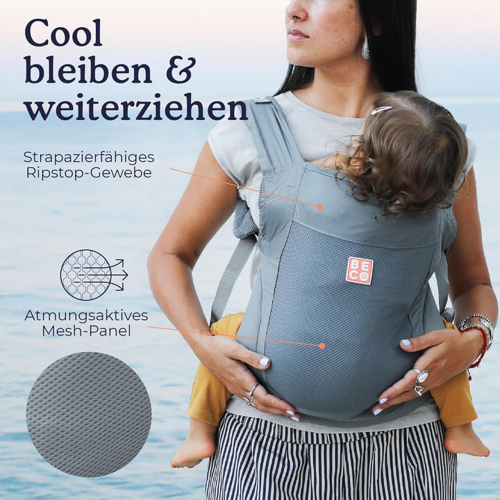 Beco Fly Ultralite Babytrage & Kindertrage – Kompakt, Faltbar & Leicht – Inkl. Transporttasche, Bauc