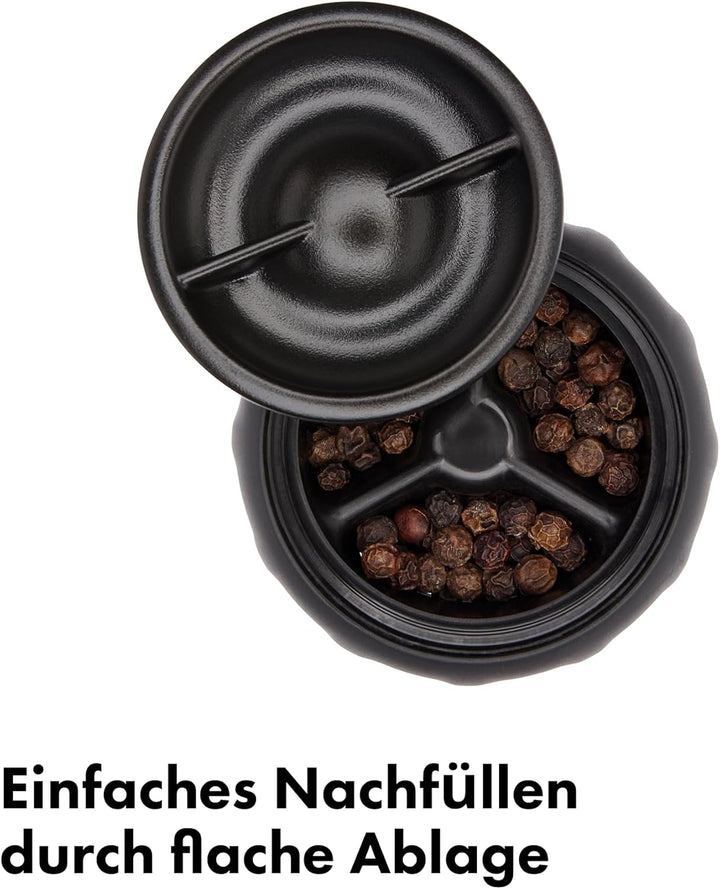 OXO Good Grips Accent Messfreies Salz- und Pfeffer-Set: Einstellbare Keramik-Mühlen + rutschfeste Dr