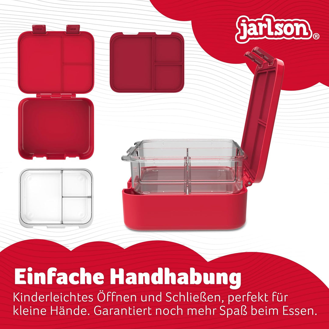 JARLSON® Brotdose Kinder mit Fächern MILI [AUSLAUFSICHER] Bento Lunchbox für Schule, Kita & Kinderga