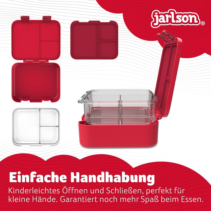 Jarlson® Brotdose Kinder mit Fächern MILI [AUSLAUFSICHER] - Bento Lunchbox für Schule, Kita & Kinder