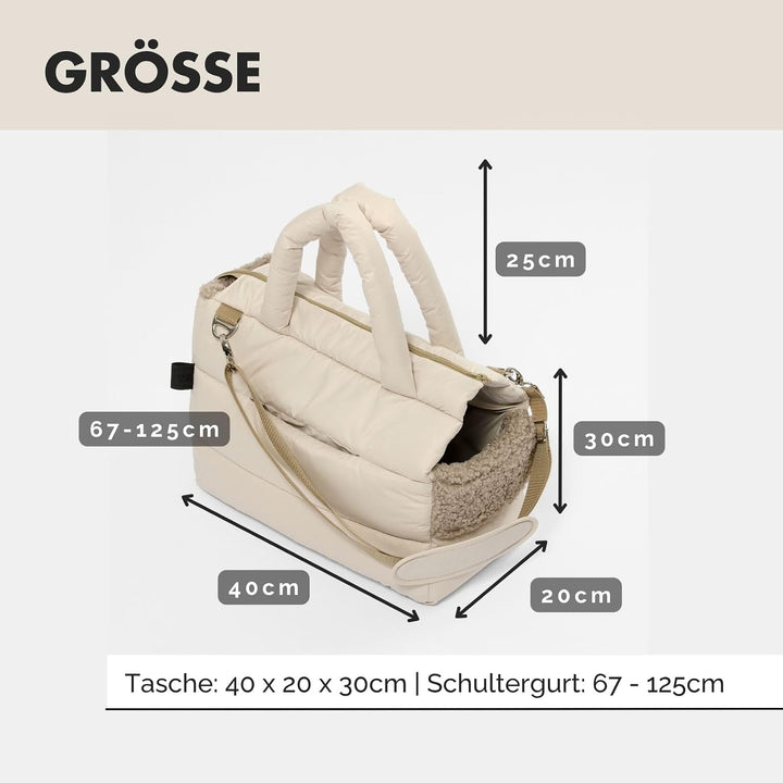 Hundetragetasche SARA | stilvolle Hundetragetasche für kleine Hunde | Wind- & wasserabweisend | Tedd