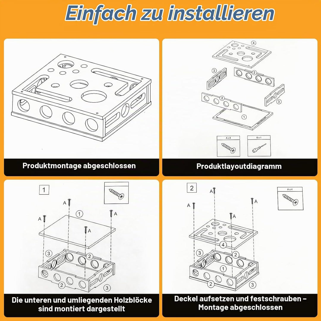 Beschäftigungsbox Katzen, Kratzpuzzle Spielbox Holz Katzens, Interaktives Spielzeug Katzens mit Bäll