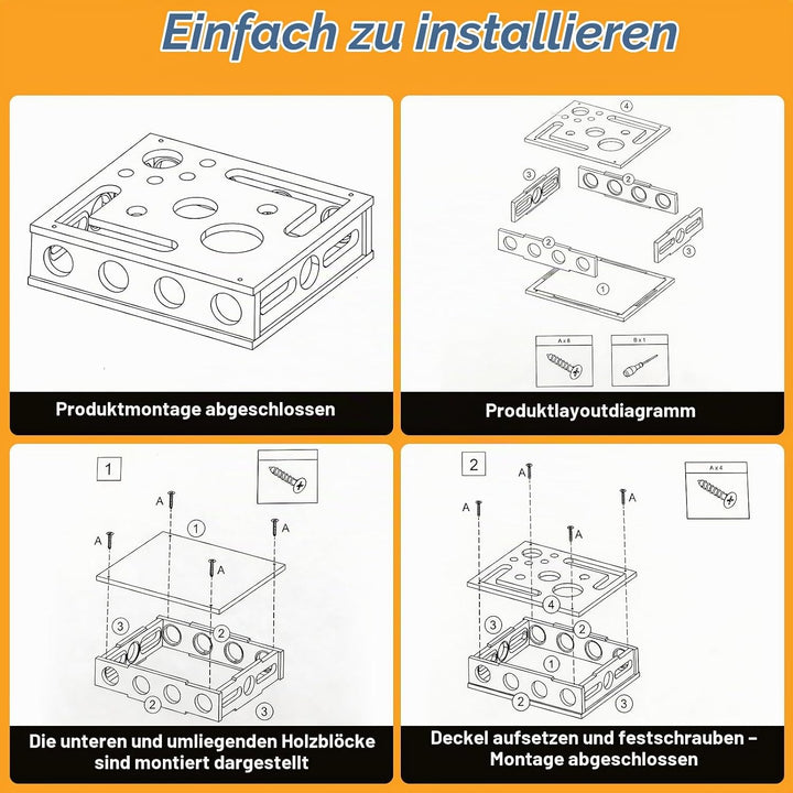 Beschäftigungsbox Katzen, Kratzpuzzle Spielbox Holz Katzens, Interaktives Spielzeug Katzens mit Bäll