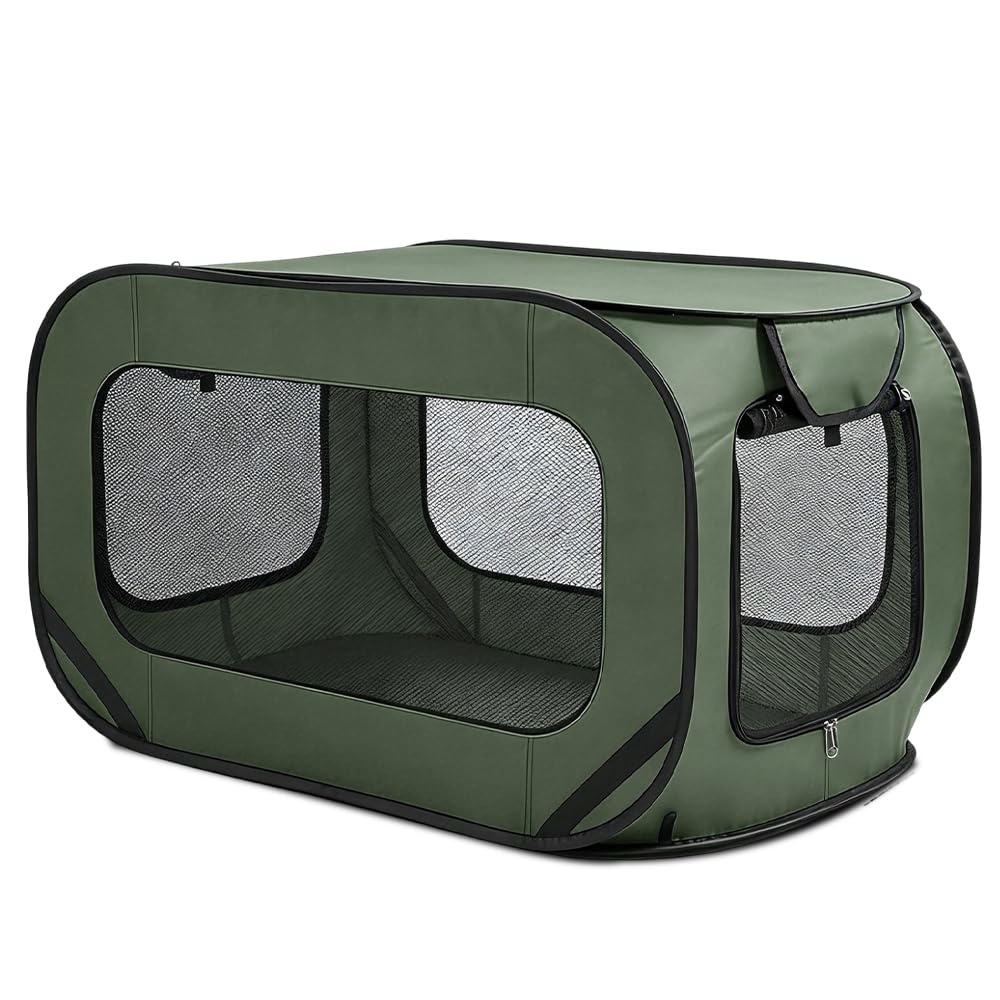 Hundebox Faltbar, 92 x 52 x 52 cm Tragbar Transportbox Hund für Katzen and Hunde Oxford Stoff Hundet