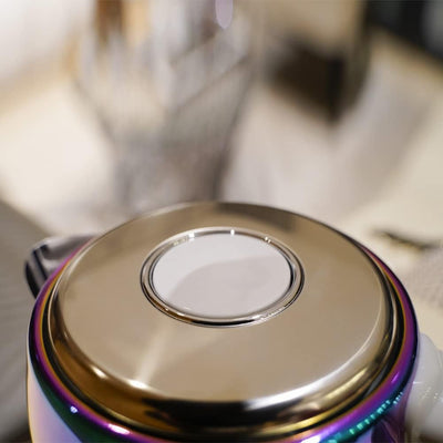 AKIS La Fête Design Toaster und Wasserkocher Set aus Edelstahl in Regenbogen bunter Farbe Modern, To