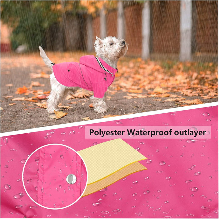 Pethiy Premium Hunde Regenmantel,Regenjacken für Hunde,wasserdicht Hundemantel mit Reissverschluss,H