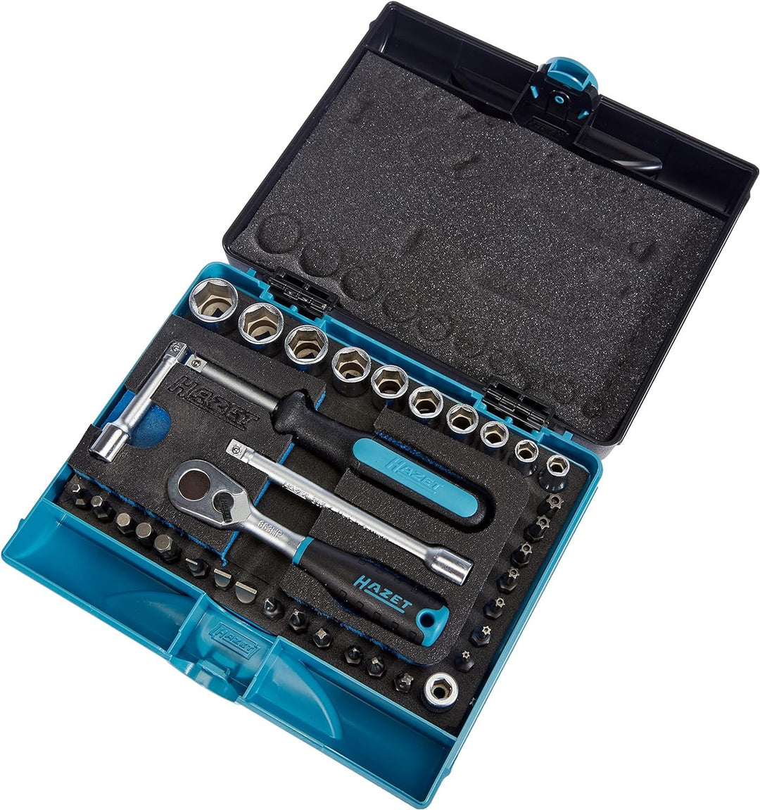 HAZET Profi-Steckschlüssel-Set 853-1 | 36-teilig, mit Profi-Umschaltknarre, verschiedene Bits und St