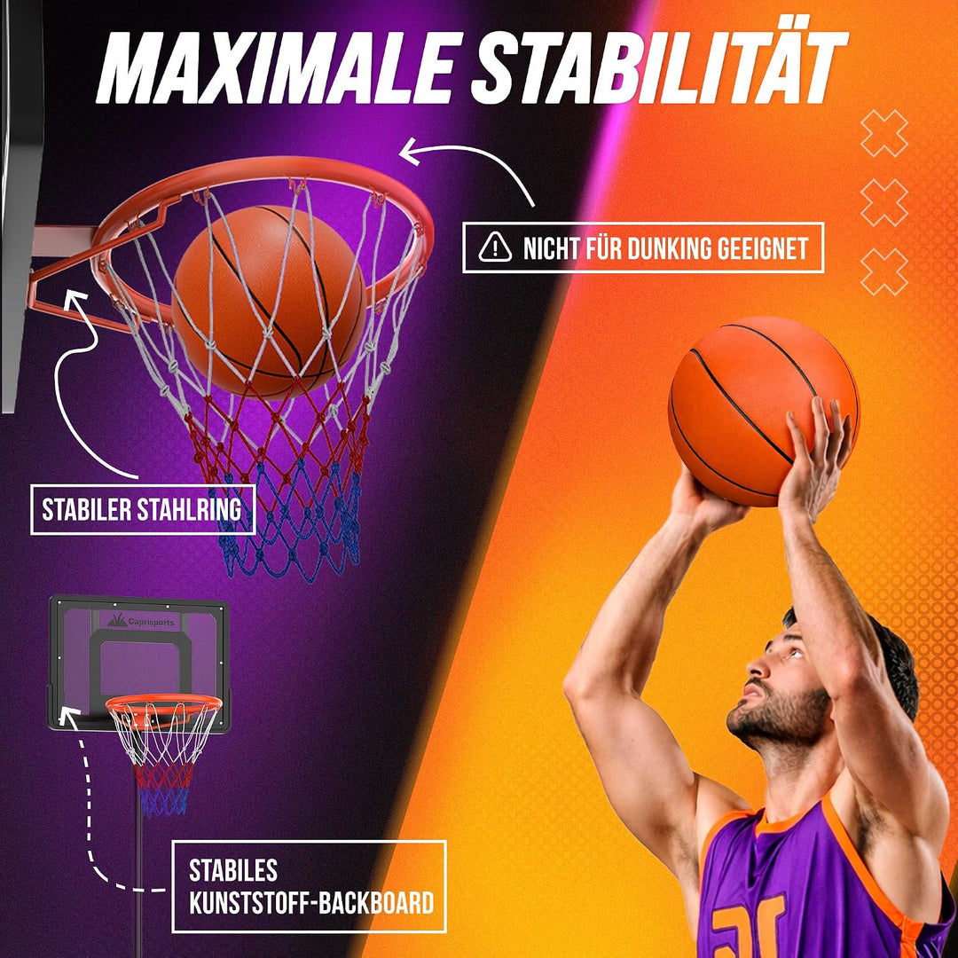 Basketballkorb Outdoor [mit Sandsack & Ball] – Basketball Korb höhenverstellbar – Wetterfester Baske