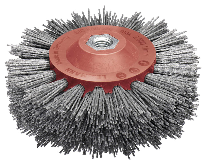Lessmann Rundbürste gestanzt grau ø 140 mm (18 x 13 Reihen, Aufnahme: M14, Fadenstärke 1,2 mm Schlei