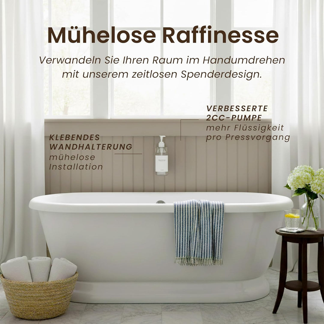 MaisoNovo Shampoo Flaschen zum befüllen – Duschseifen Seifenspender Wandbefestigung – 500 ml Set mit