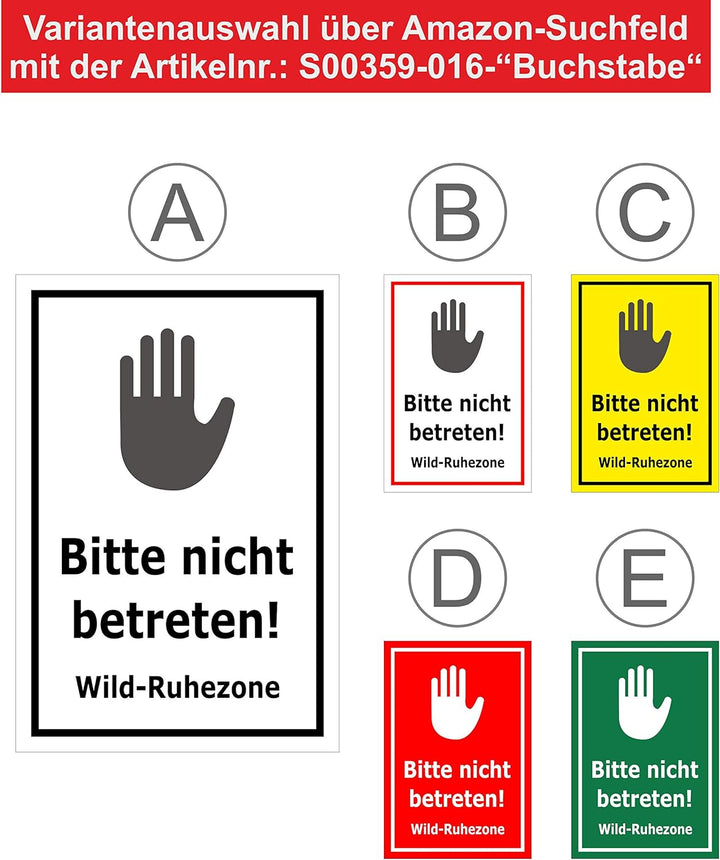 Melis Folienwerkstatt Schild Wild-Ruhezone - 60x40cm - 3mm Aluverbund – 20 VAR S00359-016-A 60x40cm