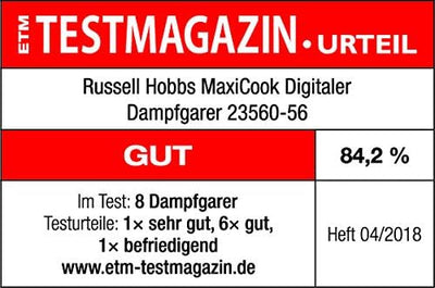 Russell Hobbs Dampfgarer [gross] 10,5l (digitales Display + programmierbarer Timer, 3 spülmaschineng