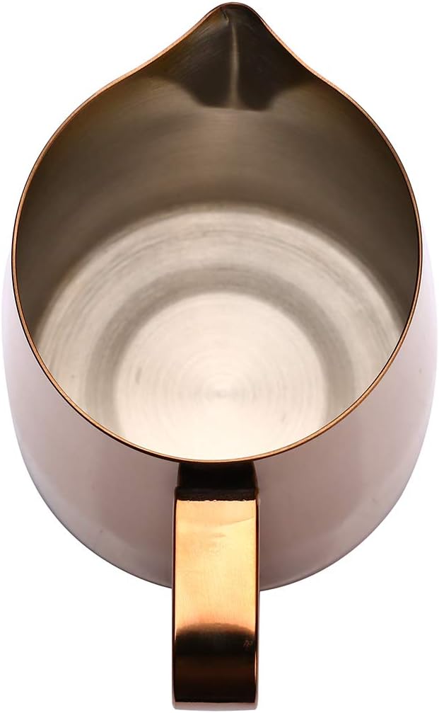 Espresso-Milchaufschäumer, Milchkännchen, Edelstahl, für Kaffee-Latte-Kunst, 420 ml gold, Gold